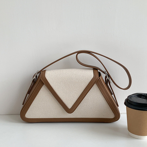Sacs en toile pour femmes, sacs à main en cuir PU tendance pour femmes, sacs à main simples en cuir coréen, sacs à bandoulière - Product Image 3