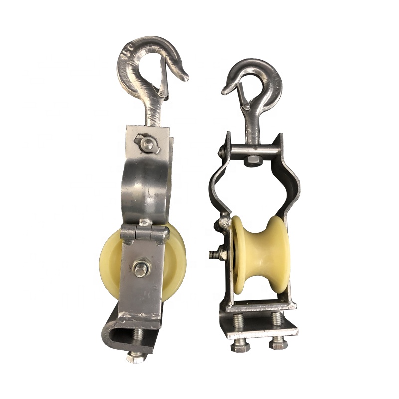 Индивидуальный оцинкованный стальной каркас, нейлоновые колеса, кабельный шкив, подвесной кабельный ролик