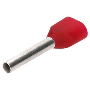 Cembre pkt112 twin <b>wire</b> end <b>sleeves</b> 2x1.0mm² red 12mm length 100 pieces - Product Image 1