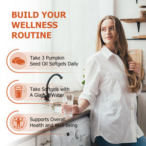 Huile de graines de citrouille de haute qualité en gélules avec du palmier nain, soutient <span class=keywords><strong>la</strong></span> santé immunitaire, sommeil réparateur, huile <span class=keywords><strong>vierge</strong></span> pressée à froid - Product Image 2