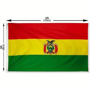Bandera Nacional de Bolivia de Poliéster de 3x5 Pies, La Tricolor, Doble Costura con Ojales de Latón - Product Image 2