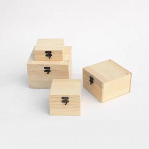 Cajas de Almacenamiento de Madera, Pino Sólido, Rectangulares, Apilables, para Regalos y Manualidades, 8 cm de Alto, DS6315 - Product Image 1