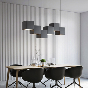 Lámpara Colgante Geométrica Moderna Minimalista Cuadrada con Altura Ajustable para el Hogar, Lámpara de Techo Creativa para Barra de Cocina - Product Image 2