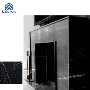 Pasokan Cina dipoles halus hitam Marbel ubin dinding <span class=keywords><strong>Marquina</strong></span> marmer Panel lempeng dinding - Product Image 3