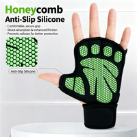 Gants de musculation pour hommes en polyester avec support de poignet, anti-ampoules, antidérapants pour haltères, haltères à manche et escalade en extérieur