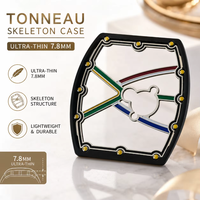 Montre mécanique ultra-fine 6702 au design élégant et coloré, avec un cadran squelette, montre de sport de haute qualité