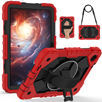 Étui robuste WESOROL à 3 couches pour tablette T-Mobile Revvl Tab 2 10.1'' 2025 en silicone avec support rotatif à 360° et sangle de transport main/épaule