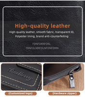 Baellerry dompet pendek PU minimalis pria harga grosir multifungsi lipat dua modis penutup terbuka pola bergaris poliester