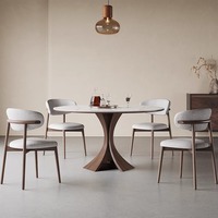 Table à manger en bois, table ronde moderne et élégante de couleur blanche pour la maison, la cuisine, le restaurant, le café, tables à manger rondes extensibles