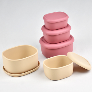 Silicone <b>Lunch</b> Box Bento With Lid Food Storage Container <b>Set</b> Nesting Leakproof Microwave Safe - Product Image 3