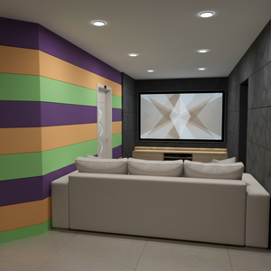 Panneau mural acoustique décoratif en polyester Qinsound, résistant au feu et insonorisant, pour <span class=keywords><strong>cinéma</strong></span> maison, studio, salle - Product Image 1