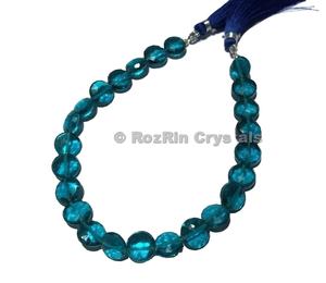 Best Deal on London <b>Blue</b> Topaz Quartz Faceted Coin Briolettes <b>Beads</b> - Product Image 1