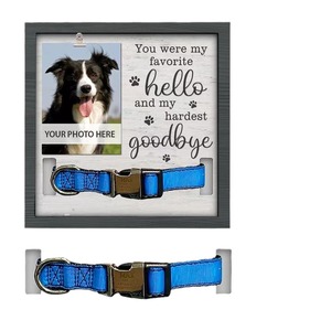 Wooden Pet Photo <b>Frame</b> With Dog Collar Display Horizontal Desktop Memorial For Cat Dog - Product Image 2