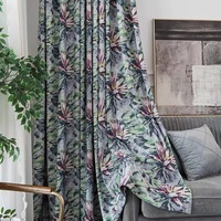 Rideaux occultants ignifuges toutes saisons 100 % polyester à œillets, style moderne, imprimé floral, haute occultation
