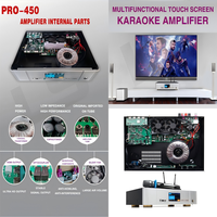 Amplificateur de puissance karaoké professionnel 3 en 1 avec microphone sans fil intégré et DSP numérique pour audio optique ARC pour karaoké à domicile