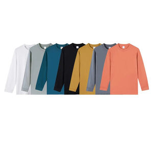 T-shirts 100% coton personnalisés des fabricants OEM T-shirts pour hommes en tissu tricoté régulier anti-rides à manches longues - Product Image 1