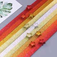 Bandes de papier brillant pour la création d'étoiles en origami, étoiles porte-bonheur, bandes de papier réfléchissant miroir brillant, 520 feuilles