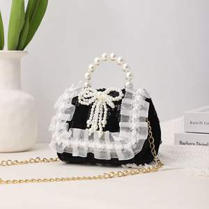 Новая модная детская сумочка с бантом, жемчугом, кружевом, через плечо, кошелек для монет - Product Image 2