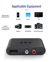 Penerima Audio Bluetooth 5.3 5.0, adaptor nirkabel NFC Stereo USB AUX RCA 3.5mm dengan kendali jarak jauh untuk mobil