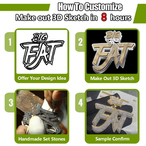 Colgante de Moissanite con Fuente Personalizada, Colgante con Nombre Grande, Plata de Ley 925, VVS Mossanite Iced Out, Colgante con Letras Personalizadas - Product Image 2