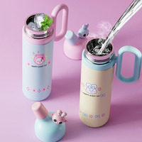Nouvelle Bouteille Thermos Isotherme en Acier Inoxydable de 800 ML avec Paille, Motif Poupée Dessin Animé Kawaii pour Enfants, Isolation Thermique 6-12 Heures