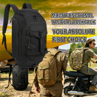 Sac à dos tactique multifonctionnel personnalisé à trois usages, grande capacité, unisexe, extérieur, polyester, fermeture à glissière et à fermoir, fitness