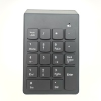 Keyboard Numerik Mini Berkabel/Nirkabel dengan Lampu Latar Warna-warni Cokelat, Siap Kirim, OEM, untuk Kalkulator Bank
