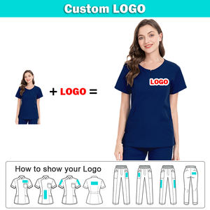 Uniformes Médicos Personalizados con Logotipo al por Mayor, Blusas con Múltiples Bolsillos, Secado Rápido, Cierre de Cremallera, Elástico, Poliéster para Hospital - Product Image 2