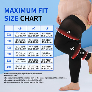 Bas de contention médicaux cuissardes 15-20 mmHg, grande taille, respirants, tricotés, soutien solide, OEM/ODM, pour la circulation des jambes - Product Image 2