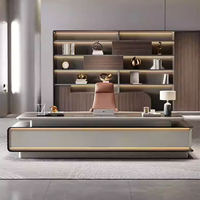 Bureau de direction de style luxueux, nouveau modèle 2026, bureau de direction haut de gamme, ensemble de chaise de bureau, bureau de direction minimaliste