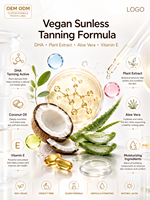 Huile de bronzage bio et végane à la pastèque et à la noix de coco, éclat sec, hydratant, soin solaire corporel, fournisseur export