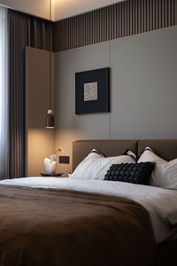 Phòng ngủ hiện đại thiết lập với bọc đầu giường bằng đá cẩm thạch bên bảng bán buôn cho các dự án khách sạn nhà cao cấp - Product Image 2