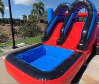 Toboggan aquatique Spider Man Bounce House avec piscine château videur maison gonflable fête château gonflable commerciale