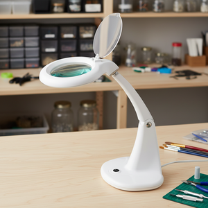 No-Glare Lamp with LED <b>Light</b> & Cover 5X Magnifying Desk Lamp for Repair Work - Product Image 1