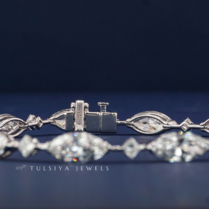 Pulsera de Diamantes Cultivados en Laboratorio de Oro Blanco de 14K para Mujer, Pulsera de Diamantes Clásica Tipo Tenis, Joyería Fina, Regalo de Boda - Product Image 2