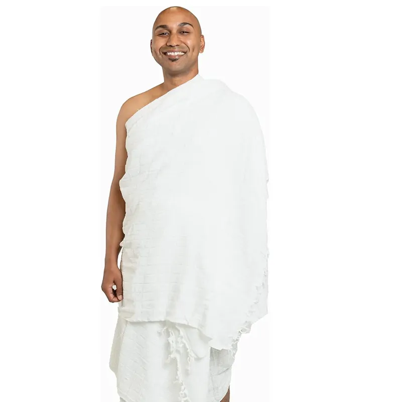 Ihram Hajj綿100% タオル大人サイズの布UmrahHajjイスラム教徒のためのタオル服