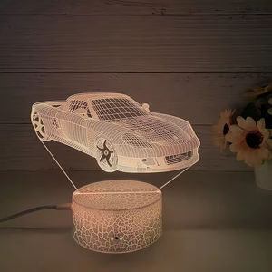 Lámpara de Anime de Carreras 3D Personalizada, Lámpara Nocturna LED Creativa con Control Remoto, Acrílico, Alimentación por USB/Batería, para Dormitorio - Product Image 2