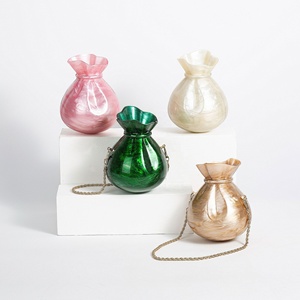 Bolso de mano de acrílico 2026, tipo clutch para noche, con efecto mármol, para mujer, bandolera, bolso cubo con purpurina, bolso de mano único con efecto mármol - Product Image 2