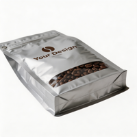 Emballage personnalisé pour collations et café avec fenêtre transparente, refermable, résistant à l'humidité, pochette d'emballage flexible