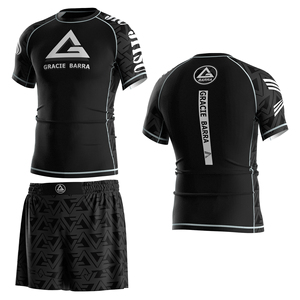 Men's Fightwear Set Anti-Odor Compression Rash Guard + Drawstring Performance <b>Shorts</b> for BJJ <b>Grappling</b> Training - Product Image 3