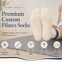 Chaussettes de yoga personnalisées pour femmes, chaussettes de sport en coton, chaussettes de pilates, logo personnalisé, chaussettes antidérapantes