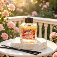 Coffret Cadeau Diffuseur à Bâtonnets Personnalisé Marque Privée Parfum Rose 120ml Sans Alcool Longue Durée Aromathérapie Fraîche Bouteille en Verre Maison
