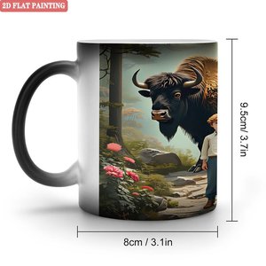 Mug spécial pour l'industrie de la sublimation, 11 oz, céramique noire givrée, tasse changeante de couleur sensible à la chaleur - Product Image 1