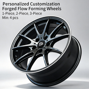 Jantes Flowtone, jantes forgées Flow Formed, 5x112, 5x114.3, 5x100, 4x100 PCD, 16, 17 pouces, noires, multi-branches, pour Audi, Toyota, Kia - Product Image 2