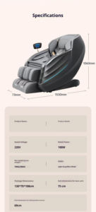 Fauteuil de massage VCT L108 avec commande vocale intelligente, détection automatique de la silhouette, fonction de rouleau pour les pieds - Product Image 5