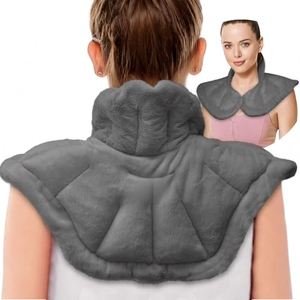 Clay <b>Microwavable</b> Heated Neck & Shoulder Weighted <b>Heating</b> <b>Pad</b> for Hot/Cold Compress Stress Relief Dark Gray - Product Image 4