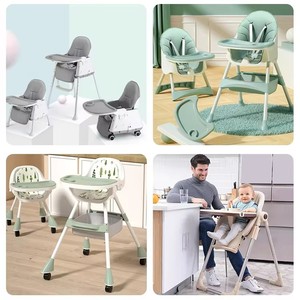 Silla de Comer para Bebé 3 en 1 Moderna, Plegable, Multifuncional, Económica, Silla Alta Portátil para Alimentar con Mesa de Comedor - Product Image 5