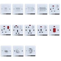Venta al por mayor interruptores de enchufe de pared de neón multifuncionales de uso general de 5 pines 10A producto de fábrica estándar británico