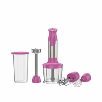 Mixeur Plongeant Électrique Compact à Bouton Rotatif, Silencieux, à Vitesse Variable, Anti-Fuite, pour Smoothies et Purées, Usage Domestique et Extérieur