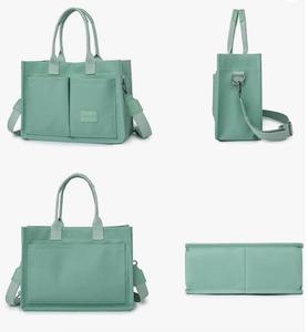 Sac fourre-tout en toile grande capacité avec fermeture éclair et poches, sac de shopping bandoulière – Prix usine entrepôt USA - Product Image 2